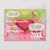 Grunge Hearts Class of Graduation Invitations Briefkaart (Achterkant)