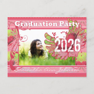 Grunge Hearts Class of Graduation Invitations Briefkaart