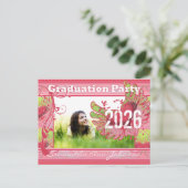 Grunge Hearts Class of Graduation Invitations Briefkaart (Staand voorkant)