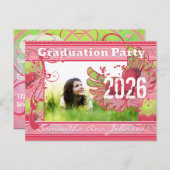 Grunge Hearts Class of Graduation Invitations Briefkaart (Voorkant / Achterkant)