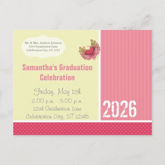 Grunge Hearts Class of Graduation Invitations Uitnodiging Briefkaart (Achterkant)