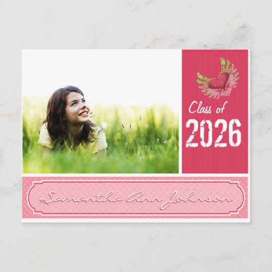 Grunge Hearts Class of Graduation Invitations Uitnodiging Briefkaart (Voorkant)