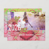 Grunge Hearts Class of Graduation Invitations Uitnodiging Briefkaart (Voorkant / Achterkant)