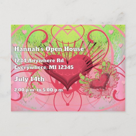 Grunge Hearts Class of Graduation Invitations Uitnodiging Briefkaart