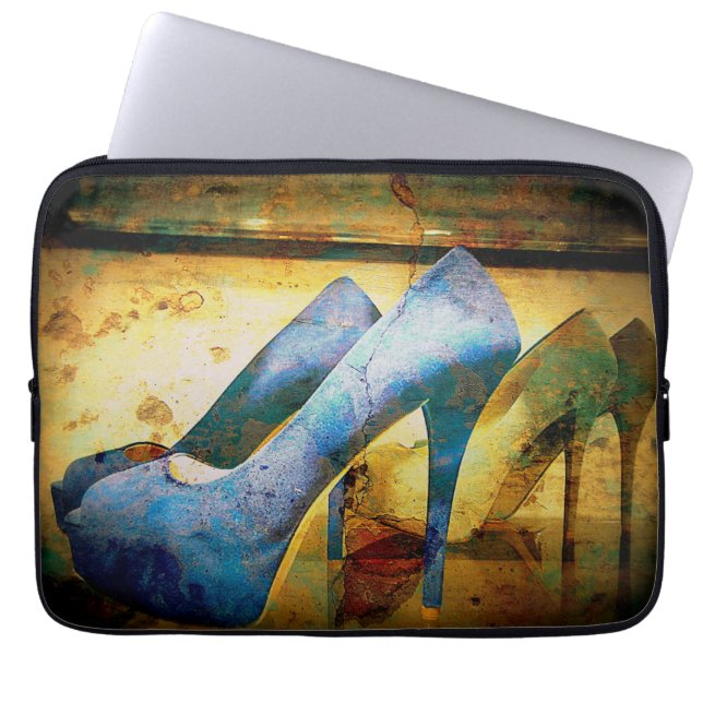 Grunge heels neopreen laptophoes van 13 inch laptop sleeve (Voorkant)