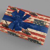 Grunge Helikopter Amerikaanse Vlag Cadeaupapier