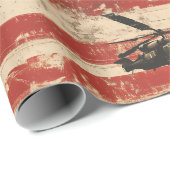 Grunge Helikopter Amerikaanse Vlag Cadeaupapier (Rol Hoek)