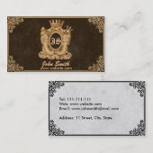 Grunge Heraldry Monogram Visitekaartje (Voorkant / Achterkant)