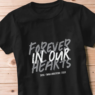 Grunge-herdenking voor altijd in onze harten op ma t-shirt