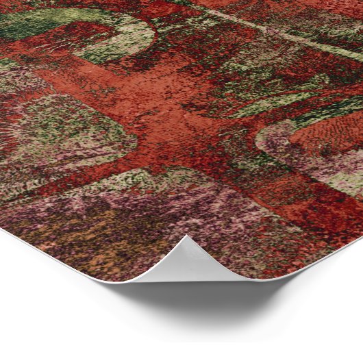 Grunge herfst rode roodroze graffiti poster (Hoek)