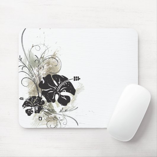 Grunge Hibiscus mousepad Muismat (Met muis)