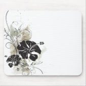 Grunge Hibiscus mousepad Muismat (Voorkant)