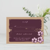 Grunge hibiscus - rsvp kaarten (Staand voorkant)