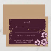 Grunge hibiscus - rsvp kaarten (Voorkant / Achterkant)
