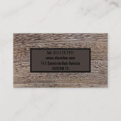 grunge hickory hout constructie timmerwerk visitekaartje (Achterkant)