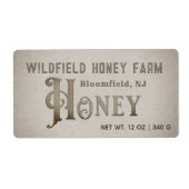 Grunge HONEY Boerderij Market Label Honeycomb (Voorkant)