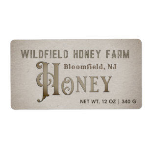 Grunge HONEY Boerderij Market Label Honeycomb
