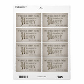 Grunge HONEY Boerderij Market Label Honeycomb (Full Sheet)