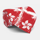 Grunge Hong Kong Flag Stropdas (Opgerold)