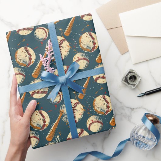 Grunge honkbal clash cadeaupapier (Geschenken)