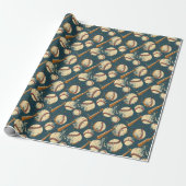 Grunge honkbal clash cadeaupapier (Uitgerold)