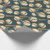 Grunge honkbal clash cadeaupapier (Hoek)