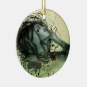 Grunge Hood Portrait Keramisch Ornament (Rechts)