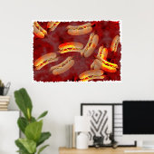 Grunge Hotdogs Poster (Thuiskantoor)