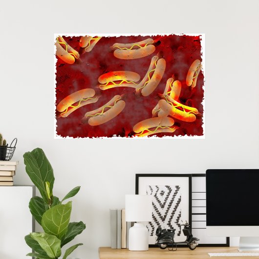 Grunge Hotdogs Poster (Thuiskantoor)