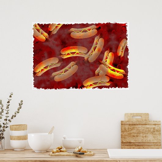 Grunge Hotdogs Poster (Keuken)