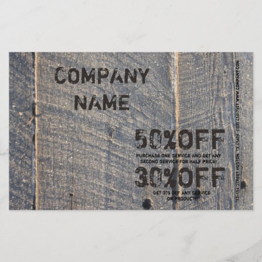 grunge hout renovatie timmerwerk constructie flyer (Voorkant)
