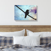 Grunge Hummingbird Canvas Afdruk (Insitu (Slaapkamer))