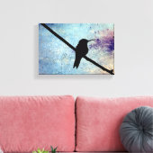 Grunge Hummingbird Canvas Afdruk (Insitu (Woonkamer))