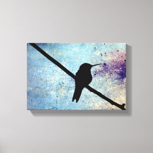 Grunge Hummingbird Canvas Afdruk