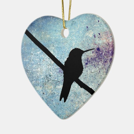 Grunge Hummingbird Keramisch Ornament (Links)