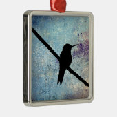 Grunge Hummingbird Metalen Ornament (Rechts)