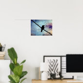Grunge Hummingbird Poster (Thuiskantoor)