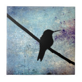 Grunge Hummingbird Tegeltje (Voorkant)