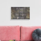 Grunge, Husband zegt niets meer over paarden Canvas Afdruk (Insitu (Woonkamer))