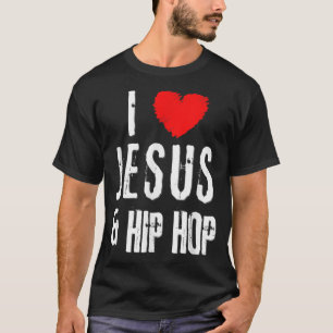  Grunge I Love JESUS and HIP HOP, Christelijk T-shirt