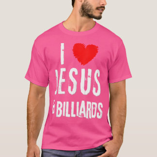 Grunge I Love Jesus Biljart Christelijk T-shirt