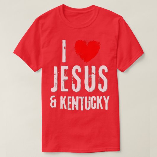  Grunge I Love JESUS KENTUCKY Christelijk T-shirt (Design voorkant)