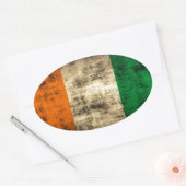 Grunge Ierse vlag Ovale Sticker (Envelop)