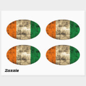 Grunge Ierse vlag Ovale Sticker (Vel)