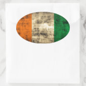 Grunge Ierse vlag Ovale Sticker (Tas)