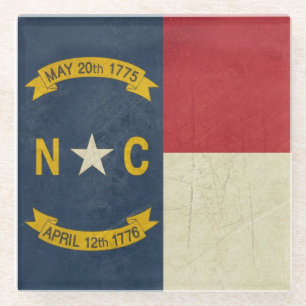 Grunge illustratie van North Carolina Glazen Onderzetter