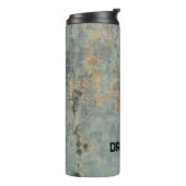 Grunge in groene thermokop thermosbeker (Gedraaid links)