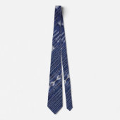 Grunge indigo denim met decoratieve stiksels stropdas (Voorkant)