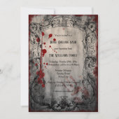 Grunge ingelijst Bloody Hand Print Halloween Kaart (Voorkant)