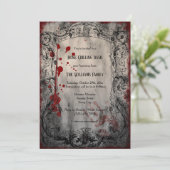 Grunge ingelijst Bloody Hand Print Halloween Kaart (Staand voorkant)